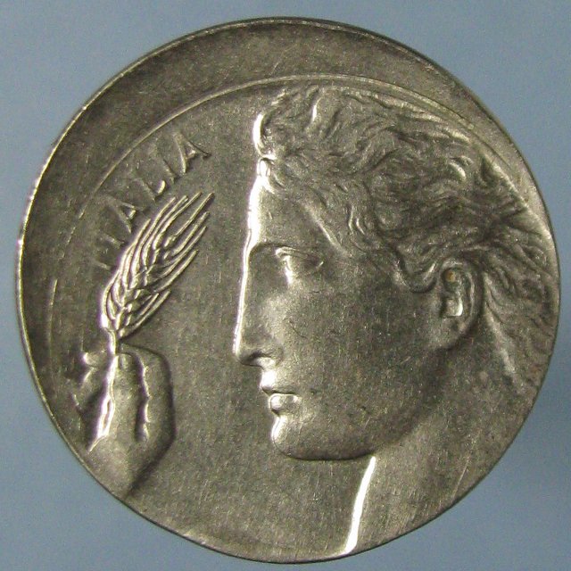 Off-Center-1921-Italian-20-Centisimi